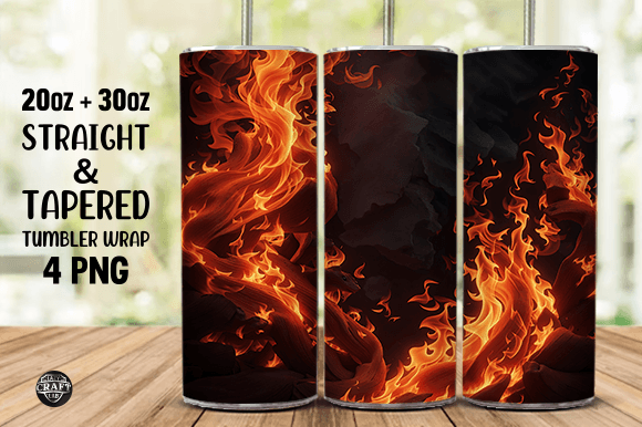 Blazing Fire Tumbler Wrap Skinny Sublima
