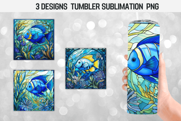 Blue Tang Fish Skinny Tumbler Sublimatio