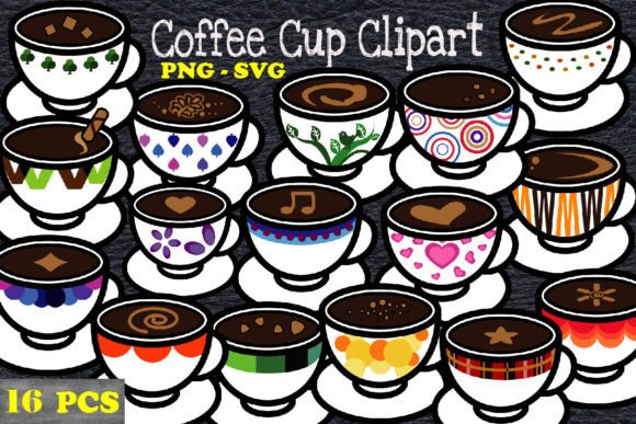 Coffee Cup Clipart, Vector Graphics