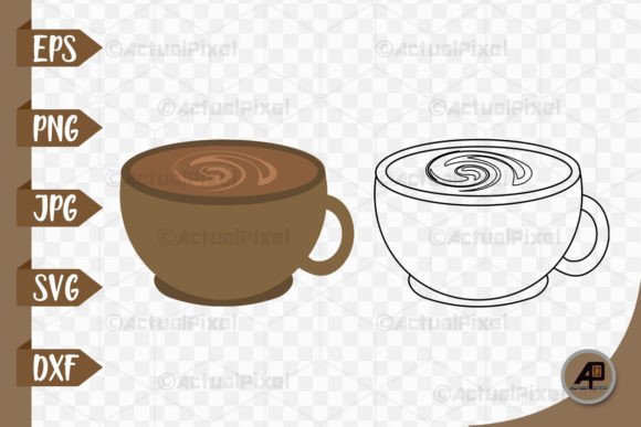Coffee Cup Outline with Clipart