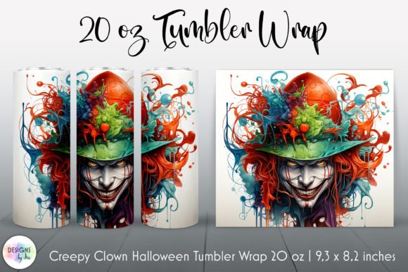 Creepy Clown Halloween Tumbler Design