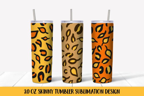 Fall Leaves Leopard Print Tumbler Sublim