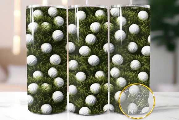 Golf Balls Tumbler Wrap Sublimation PNG