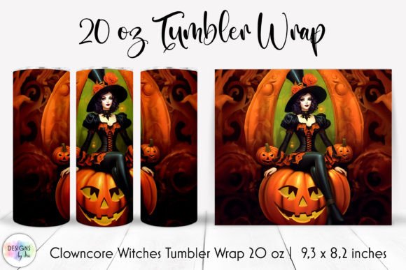 Halloween Pin Up Clown Girl Tumbler Wrap