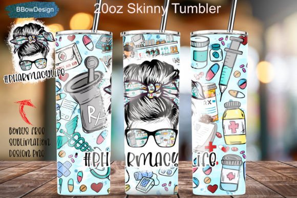 Pharmacy Life 20oz Skinny Tumbler PNG