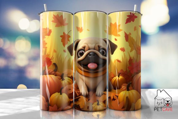 Pug Puppy Fall Tumbler 1