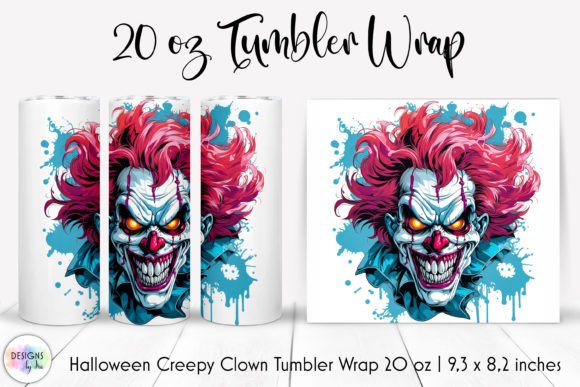 Scary Clown Halloween Tumbler Design