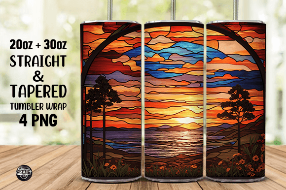 Sunset Stained Glass Tumbler Wrap 20oz S