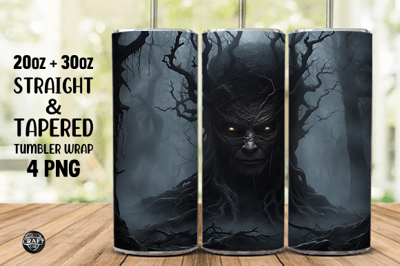 Tree with a Face Tumbler Wraps 20oz PNG