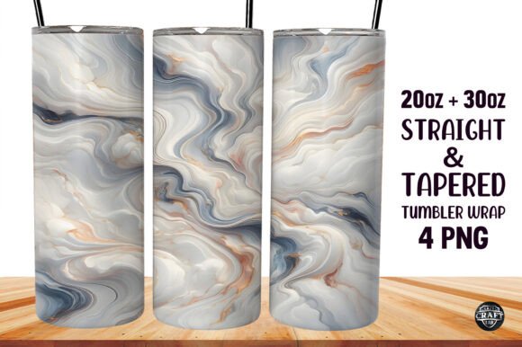 Tumbler Wrap 20oz Marble White Ceramic