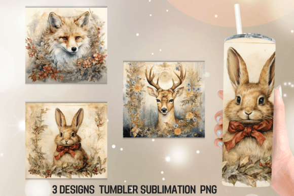 Vintage Animal Tumbler Wrap Sublimation