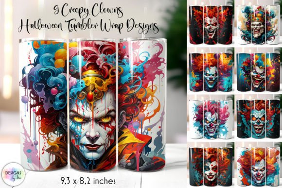 Vintage Clown Face Tumbler Wrap Bundle