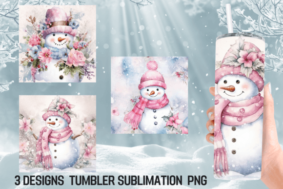 Vintage Pastel Snowman Tumbler Sublimati