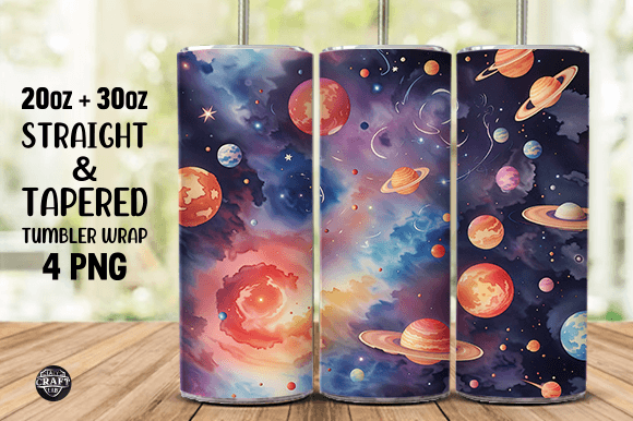 Watercolor Galaxy Space Tumbler Wrap 20oz