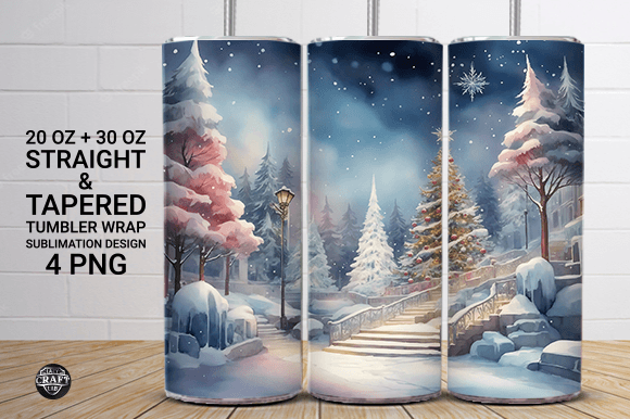 Winter Wonderland Tumbler Wrap 20oz PNG